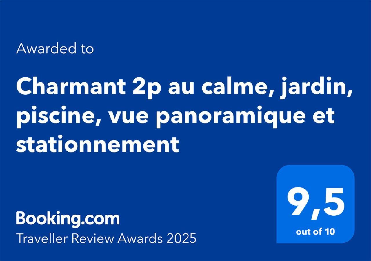 Charmant 2P Au Calme, Jardin, Piscine, Vue Panoramique Et Stationnement فينوف لوبيه المظهر الخارجي الصورة